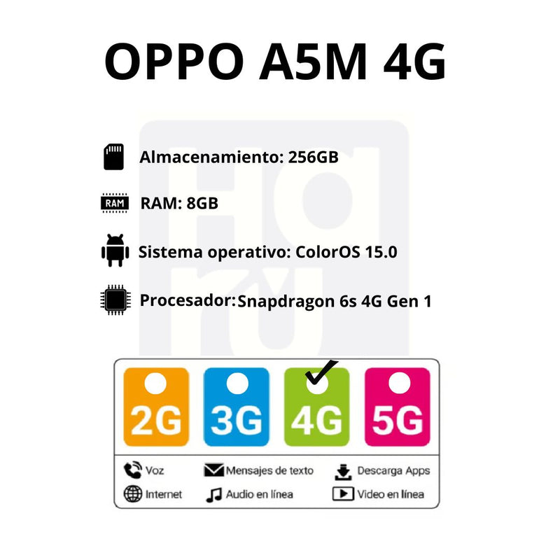 Celular OPPO A5M 4G 256GB/8GB - Morado