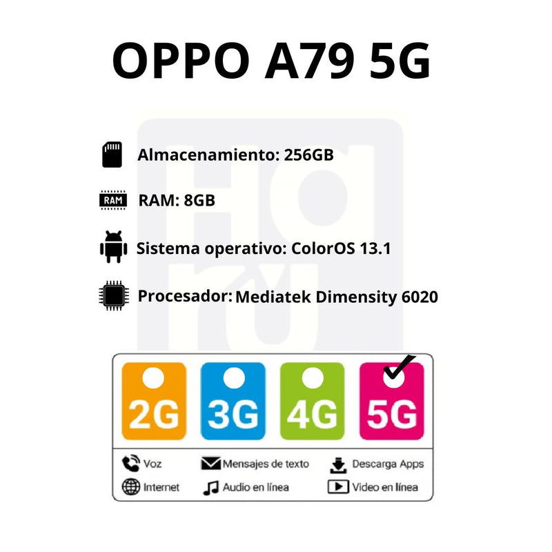 Celular OPPO A79 5G 256GB/8GB - Morado
