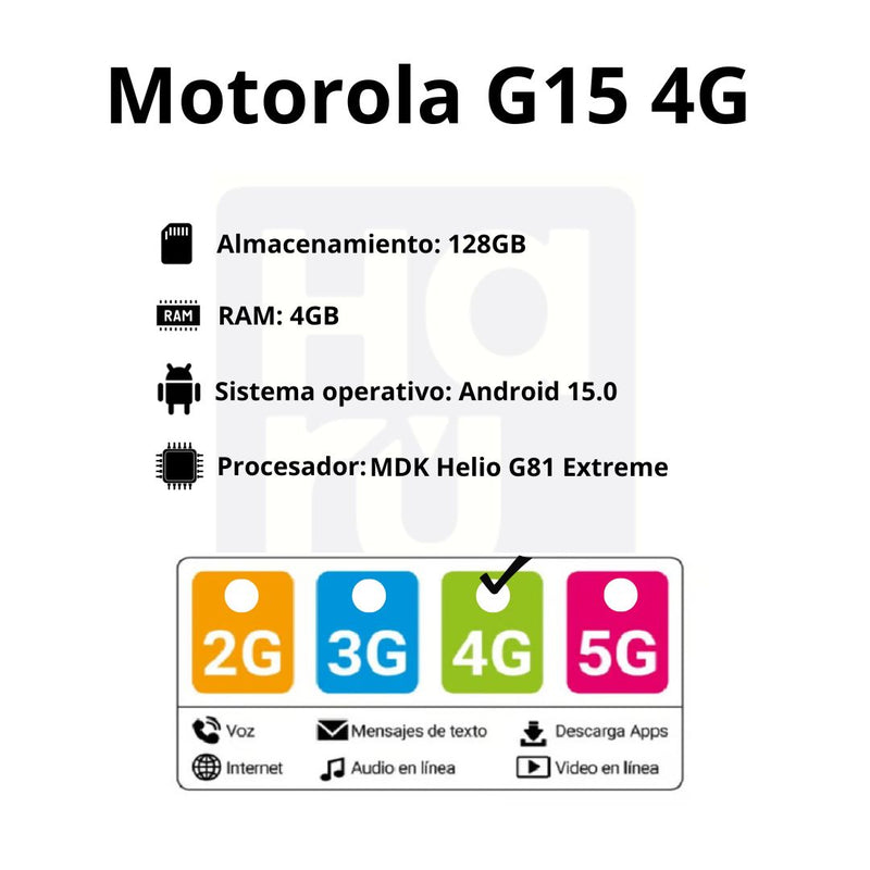 Celular MOTOROLA G15 4G 128GB/4GB - Gris
