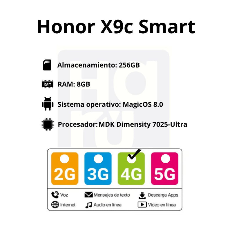 Celular HONOR X9c Smart 256GB/8GB Ram - Blanco