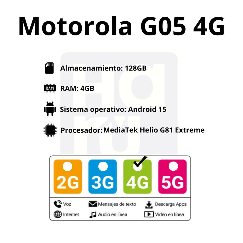Celular MOTOROLA G05 4G 128GB/4GB - Rojo