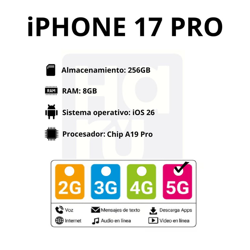 Celular iPhone 17 Pro 256GB Azul Noche - eSIM