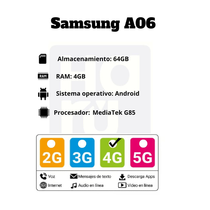 Celular Samsung Galaxy A06 64GB/4GB RAM Azul