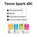 Celular Tecno Spark 40C 256GB/8GB - Negro