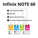 Celular Infinix NOTE 60 5G 256GB/8GB - Titanio
