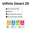 Celular INFINIX Smart 20 4G 128GB/4GB RAM - Negro