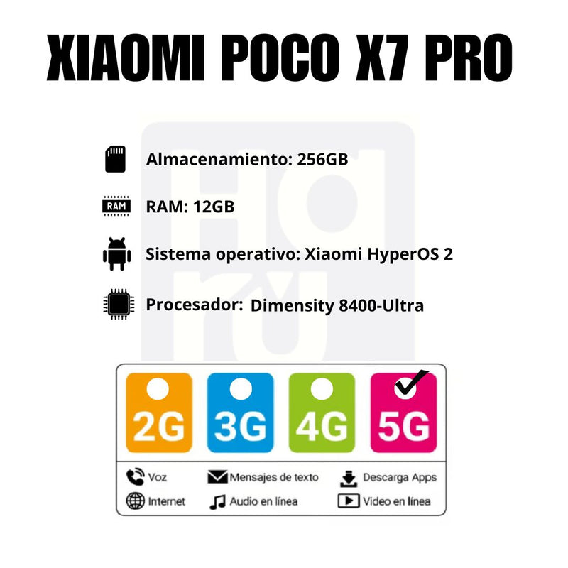Celular Xiaomi POCO X7 Pro 5G 256GB/12GB - Amarillo