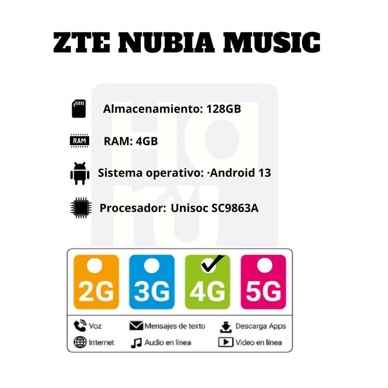 Celular ZTE NUBIA MUSIC 128GB/4GB RAM - Naranja