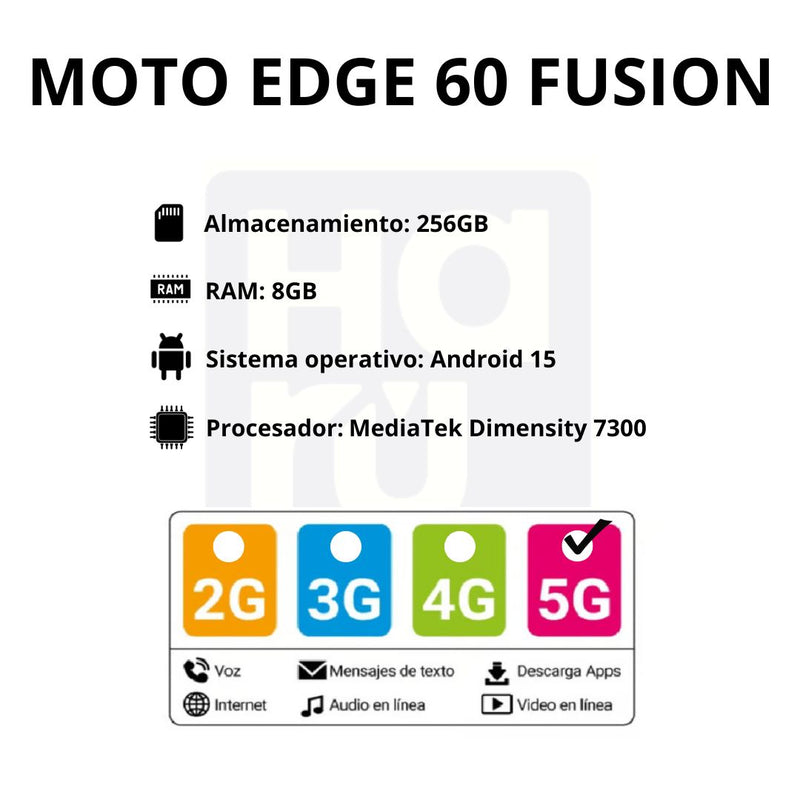 Celular MOTOROLA Edge 60 Fusion 5G 256GB/8GB - Azul