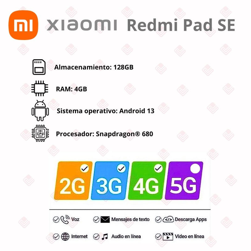 Tablet Xiaomi Redmi Pad SE 128GB/4GB RAM Purpura