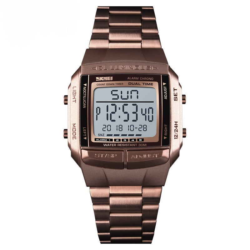 Reloj SKMEI Para Dama Modelo 1381 Diseño clásico Digital-Coffe Gold