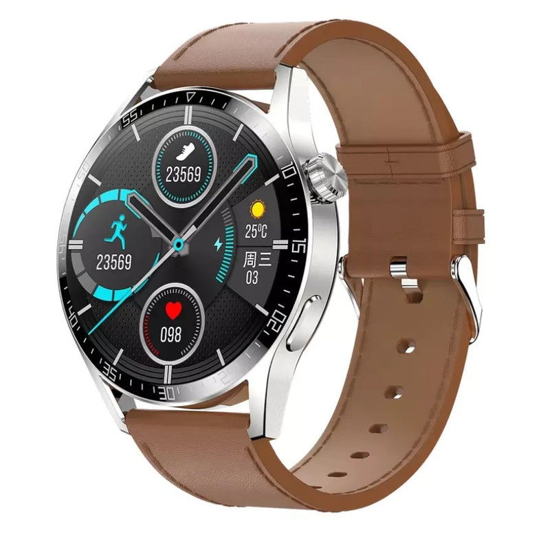 Reloj inteligente Mobulaa Modelo SK17 Smarwatch de Cuero - Cafe