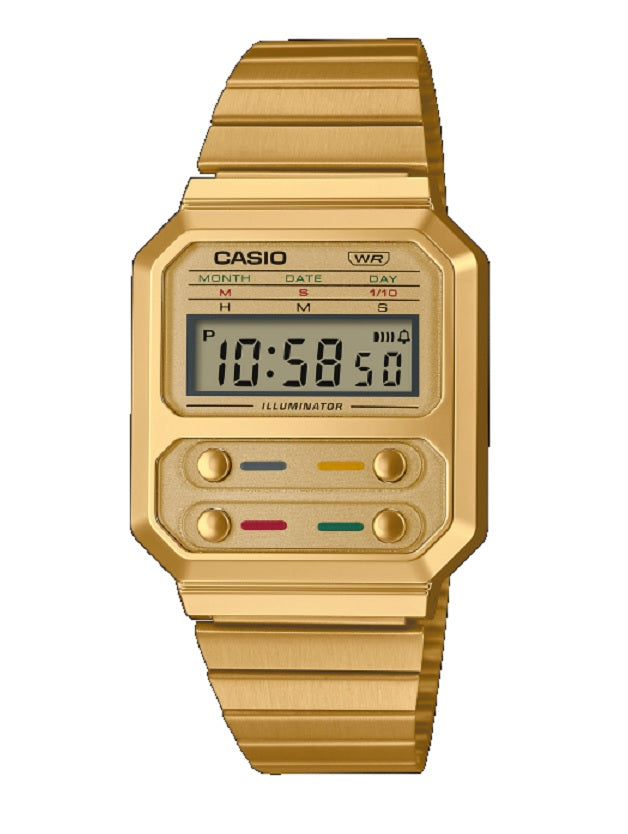 Reloj Casio Modelo A100WEG-9A Diseño Clasico Vintage