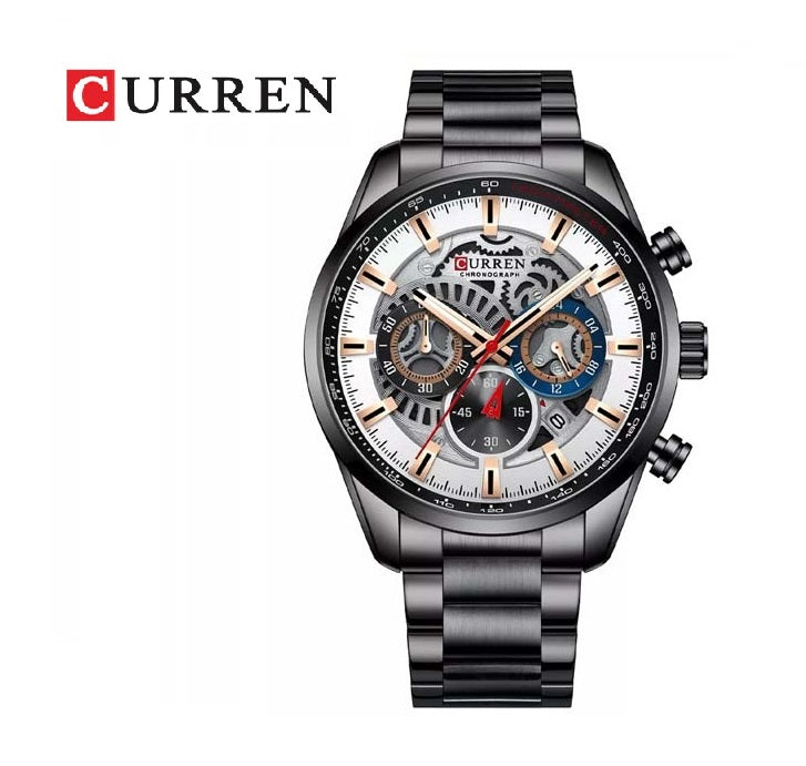 Reloj CURREN 8391 Cronógrafo Para Hombre Pulsera Acero inoxidable - Negro