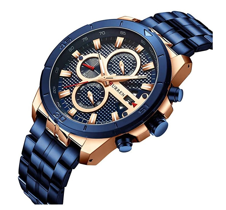 Reloj CURREN 8337 Cronógrafo Para Hombre - Azul