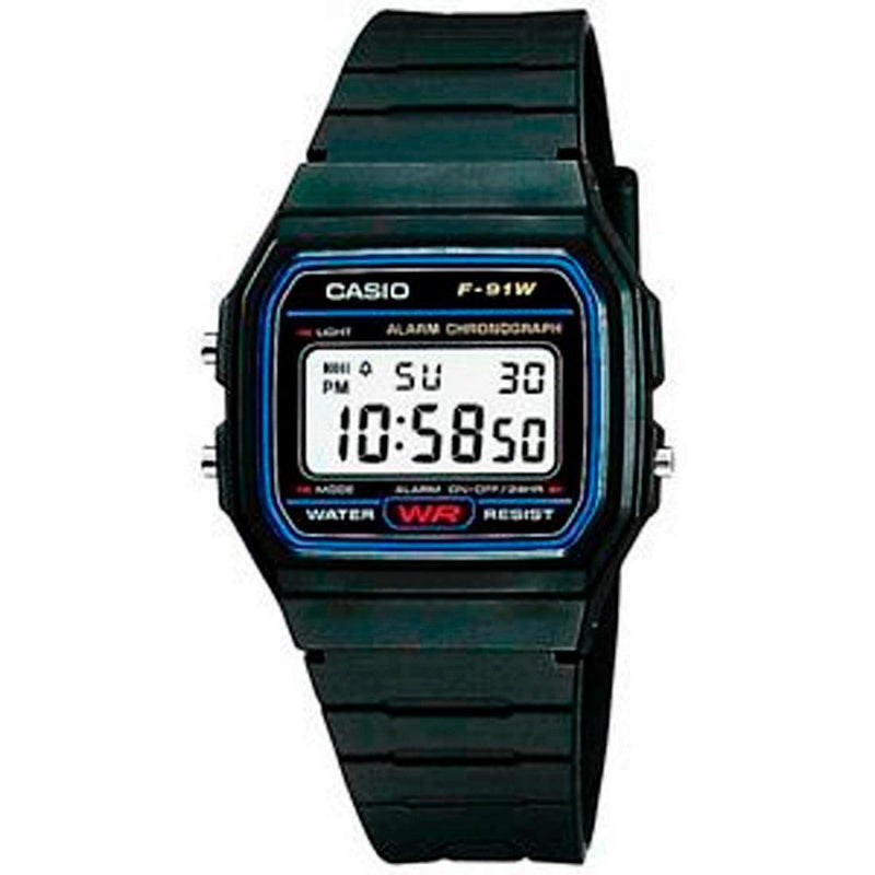 Reloj Casio Referencia F-91W-1D Deportivo Retro Original