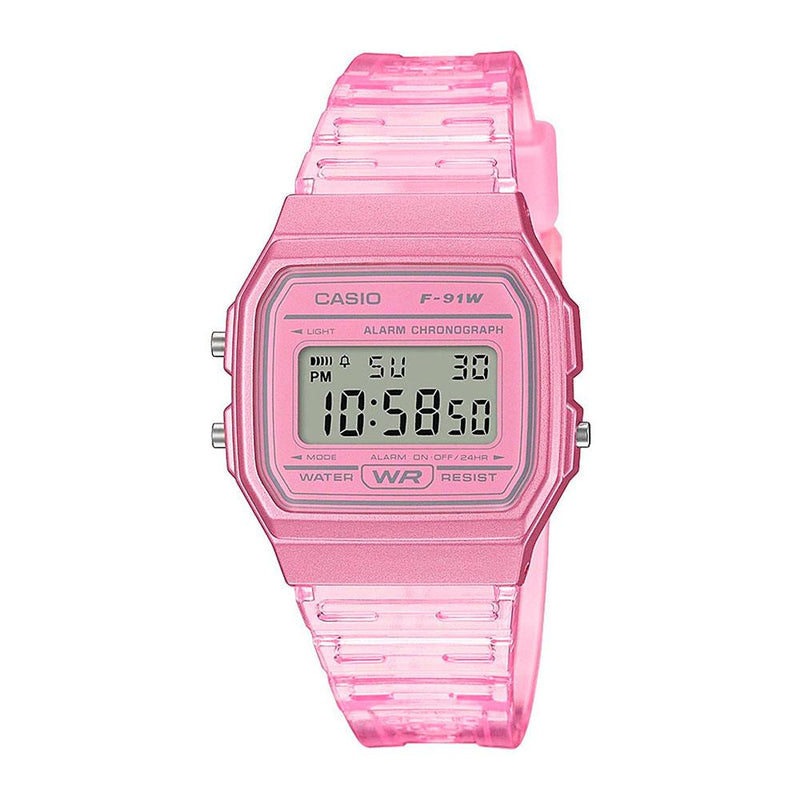 Reloj Casio Deportivo F-91WS-4DF Resistente al Agua - Color Rosa