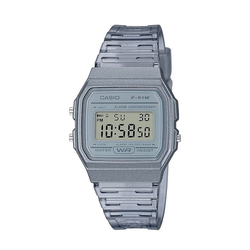 Reloj Casio Deportivo F-91WS-8DF Resistente al Agua - Color Plateado