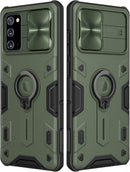 Estuche Protector Nillkin Compatible Con Samsung Galaxy Note 20 Ultra con soporte y cubierta de lente de cámara- Verde