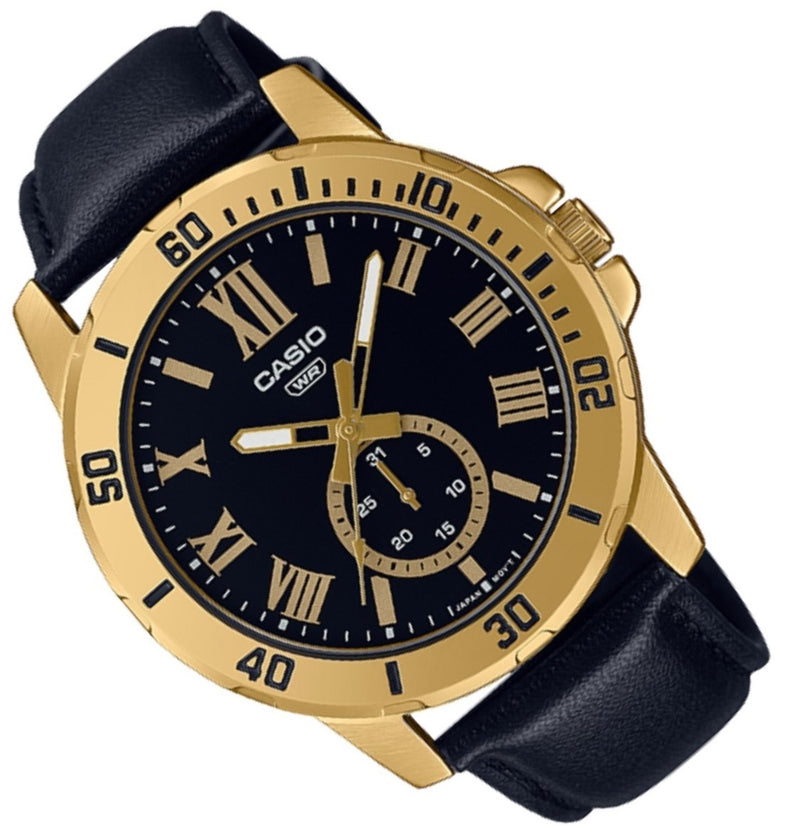 Reloj Casio Referencia MTP-VD200GL-1B Para Caballero Original y Elegante