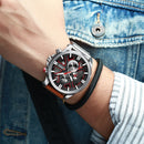 Reloj CURREN 8346 Plateado Cronógrafo Deportivo Para Hombre Pulsera De Cuero
