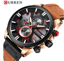 Reloj CURREN 8346 Cronógrafo Para Hombre Pulso De Cuero